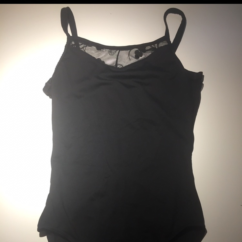 Bloch black flower mesh leotard size S